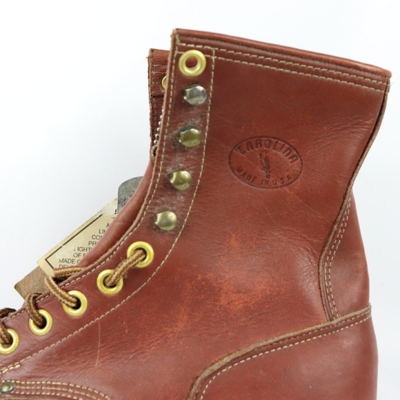 Vintage New Carolina Steel Toe Logger Boots 8.5 E main image 4